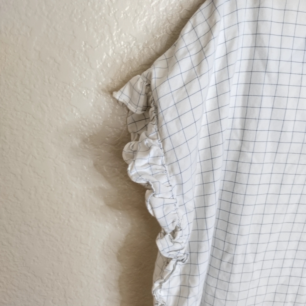 Madewell Windowpane Ruffle-Side Button Down Shirt… - image 5